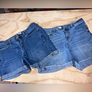 Sonoma size 12 jean shorts bundle. dark and light blue